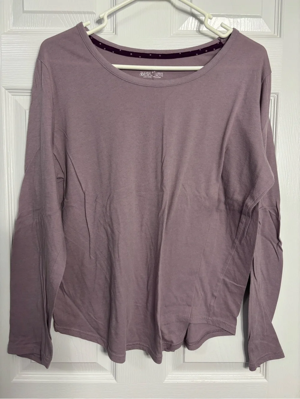 Women's Lavender long sleeve & Plum Polka Dot pajama pants set